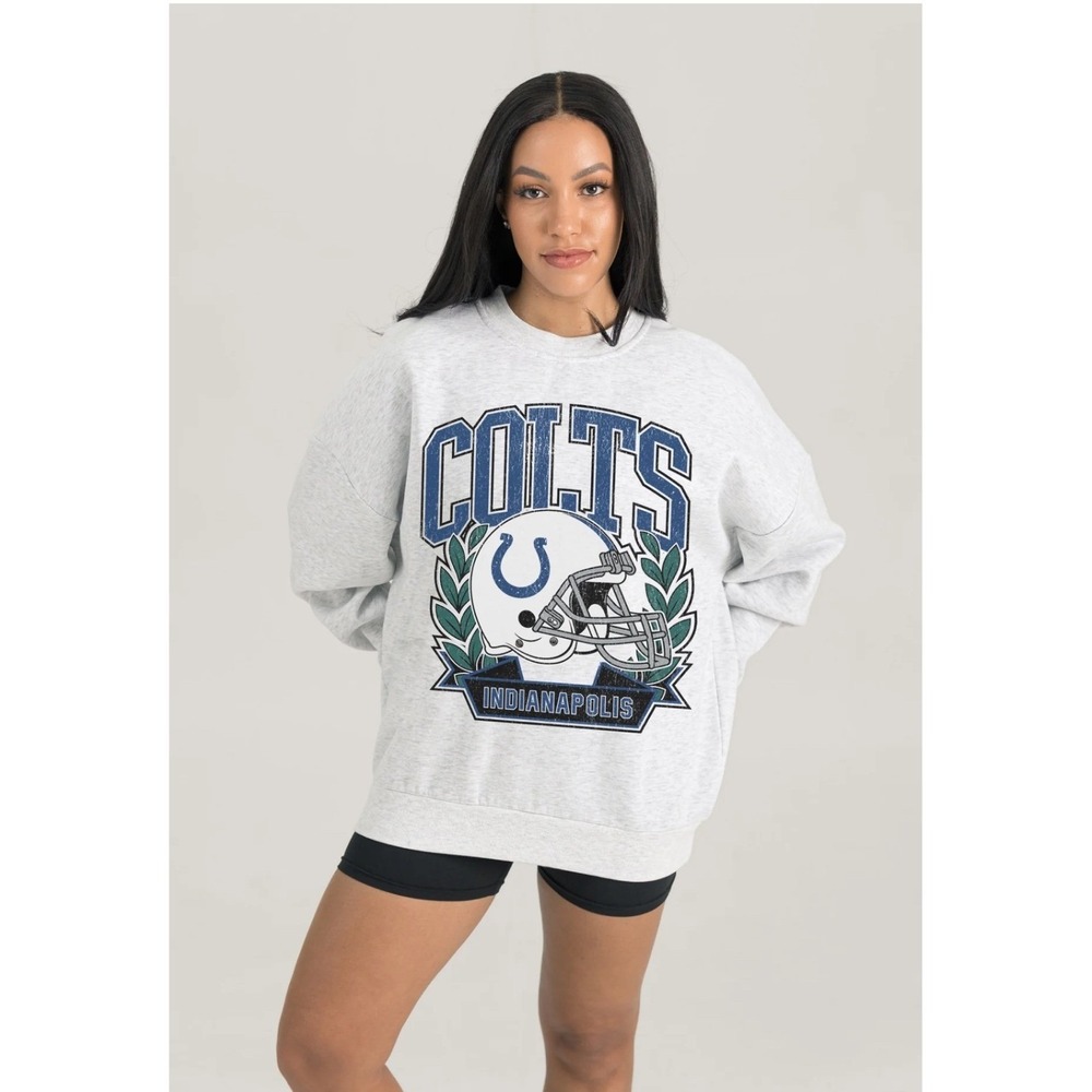Gameday Couture Indianapolis Colts Graphic Sweatshirt Women's Light Gray NFL Lg - Picture 3 of 12